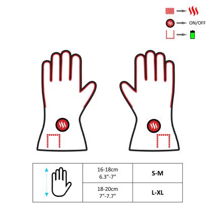 Glovii universalhandsker med varme, GEG, sæt med 4 dele, grå - L-XL