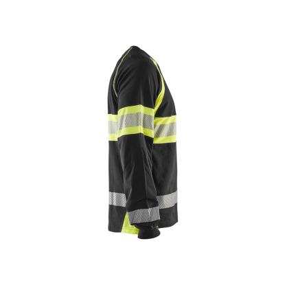 Blåkläder 3510 high vis t-shirt lang ærme, sort/hi-vis gul
