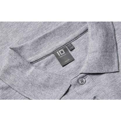 ID 0544 langærmet polishirt med stretch, grå melange
