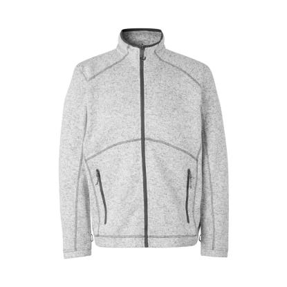 ID 0847 Zip-n-Mix strikfleece cardigan, melange, grå melange