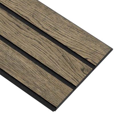 I-Wood Medio+ 3-lamel akustikpanel, sort olieret, sort filt og sort kerne, egefiner, 17 x 300 mm