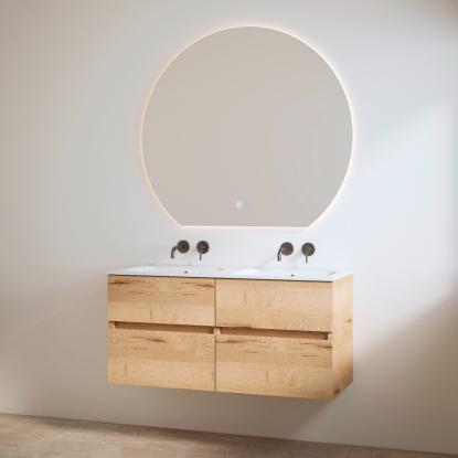 Best Design Bora One-Box møbelsæt med vask uden hanehuller, halifax eg, 120 cm