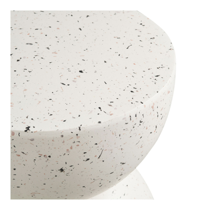 Bonita sidebord i terrazzo look, råhvid, Ø40 cm