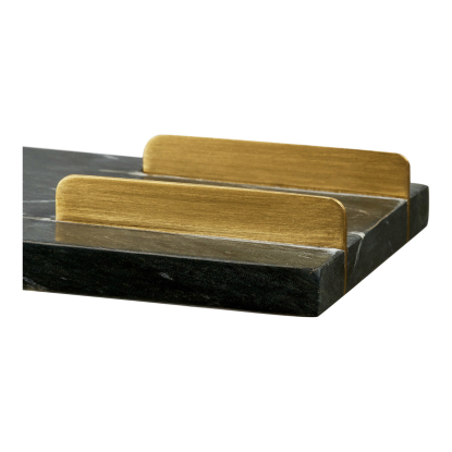 Diu bakke, sort marmor/messing, 38 x 12,5 cm
