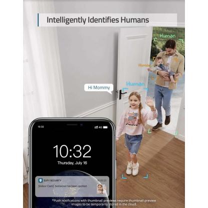 eufy E220 indendørs sikkerhedskamera med dreje-, vippe- og zoomfunktion, 2K