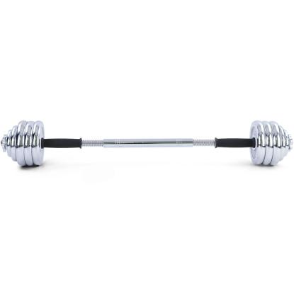 Viking Sports dumbbell/vægtstangs sæt med kuffert, krom - 30 kg