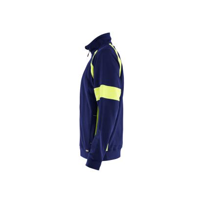 Blåkläder 3567 sweatshirt full zip, marineblå/hi-vis gul