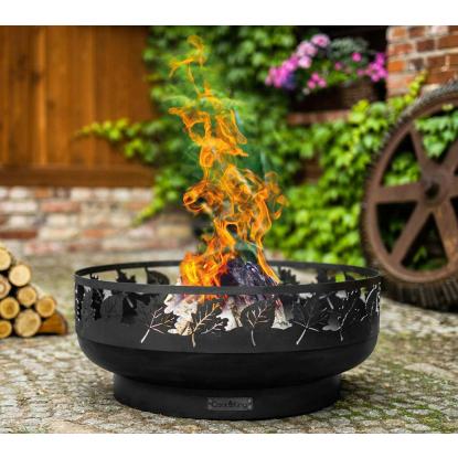 Cook King Toronto bålsted med bladmønster, stål, sort, Ø80 cm