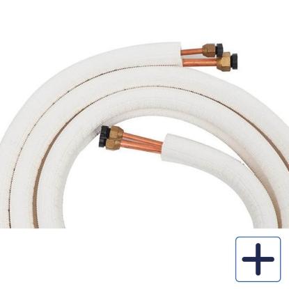 Dobbelt kobberrør til varmepumpe, 1/4" og 3/8"