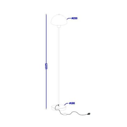Herstal Vienda gulvlampe, Ø20 cm, H125 cm, E14, messing/opal