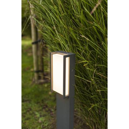 LUTEC QUBO udendørs LED bedlampe, 1 lyskilde, H75 cm, IP54, mørk grå