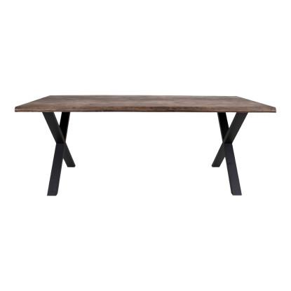 Spisebord i smoked olieret med bølget kant - forberedt tillægsplader 200x95xh75cm