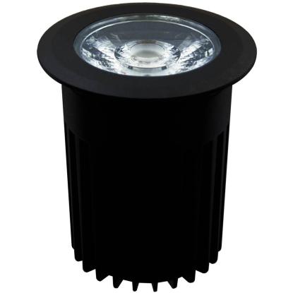 LightsOn Castor nedgravningsspot, sort, IP67, Ø9 cm