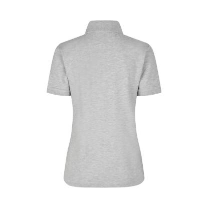 ID 0587 poloshirt, økologisk, dame, lys grå melange