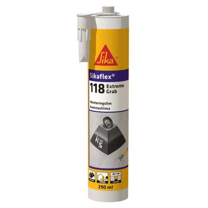 Sikaflex-118 Extreme Grab monteringslim i patron, hvid - 290 ml