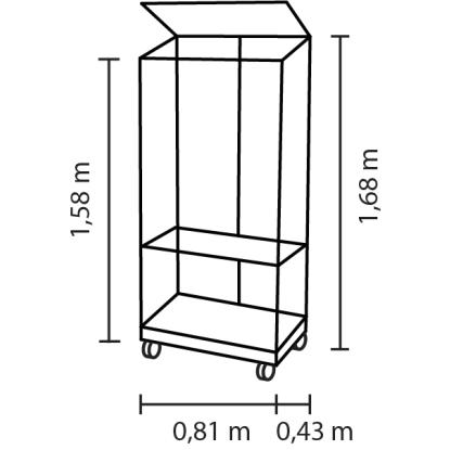 Vitavia Urban drivhus, sort, 0,35 m², 3 mm hærdet glas + sokkel på hjul