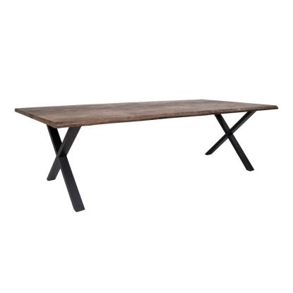 Spisebord i smoked olieret eg med bølget kant 300x100xh75cm
