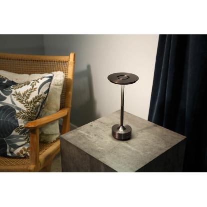 Armaturhantverk Svampen transportabel LED bordlampe, H28,5 cm, grå