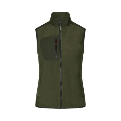 ID 0747 Bonded fleecevest, dame, oliven