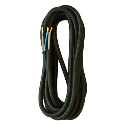E-Line stofledning, 2 x 0,75 mm², sort - 5 meter