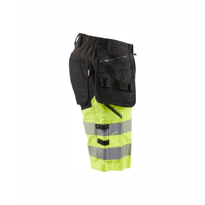 Blåkläder 1596 high vis shorts med stretch, sort/hi-vis gul