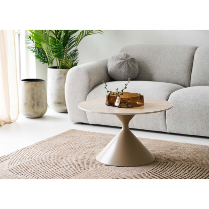 Annecy sofabord med keramisk bordplade, sand, Ø70 cm