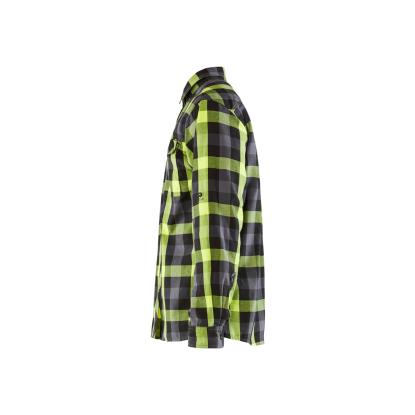 Blåkläder 3299 flannelskjorte, sort/hi-vis gul