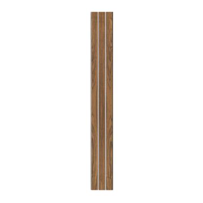 I-Wood Basic 3-lamel akustikpanel, klar olieret, grå filt og sort kerne, valnøddefiner, 17 x 300 mm 