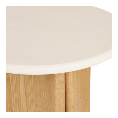 Motril hjørnebord, cement/askefiner, hvid, Ø50 cm