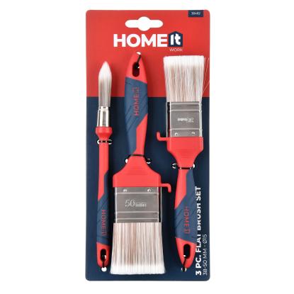 Home It Work® Premium pensler, 1 rund og 2 flade, Ø15 mm, 35-50 mm - 3 stk.
