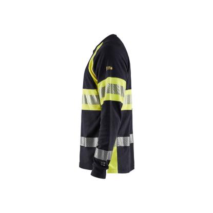 Blåkläder 3484 multinorm t-shirt lang ærme inherent, marineblå/hi-vis gul
