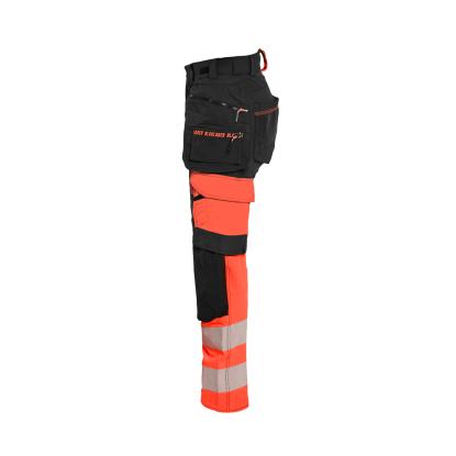 Blåkläder 7025 dame high vis buks 4-vejs stretch, sort/hi-vis rød