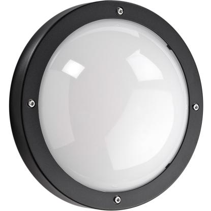 SG Armaturen Primo væglampe, Ø27 cm, E27, IP65, mat sort