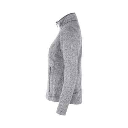 ID 0848 Zip-n-Mix strikfleece cardigan, melange, dame, grafit melange