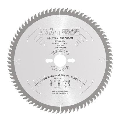 CMT rundsavsklinge til træ, Z80 VW, Ø250 x 3,2 x 30 mm