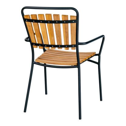 Spisebordsstol, teak med sort stel