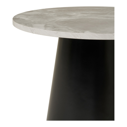 Brito sofabord, sort/gråt marmor look, Ø60 cm