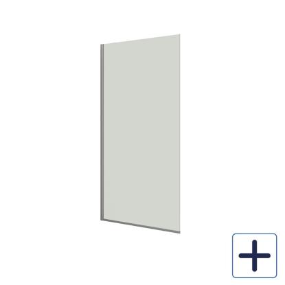 Scanbad Match D fast brusevæg, H197,5 cm, satin/klart glas