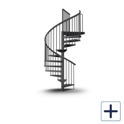 DOLLE Toronto spindeltrappe med repos, Ø155 cm, antracit