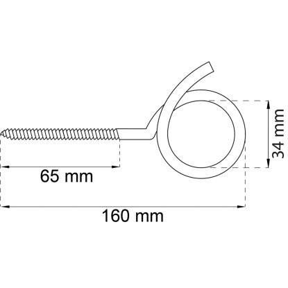Habo tøjsnorskrog, varmgalvaniseret, 160 mm - 2 stk.