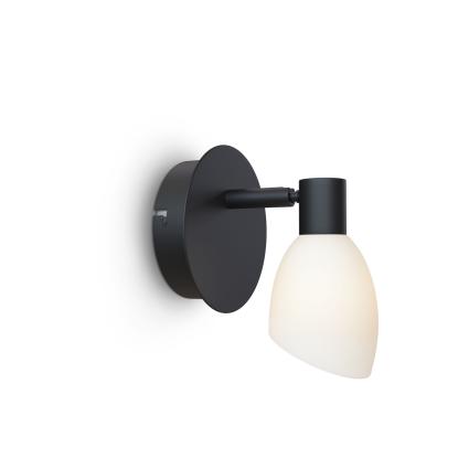 Herstal Cut væglampe, G9, sort/opal