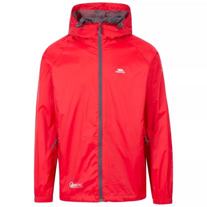 Trespass QIKPAC packaway regnjakke med pose, unisex, rød