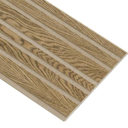 I-Wood Medio+ Mixed akustikpanel, mørkebrun olieret, beige filt og lys kerne, egefiner, 16 x 300 mm