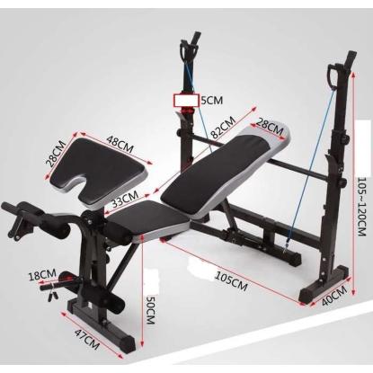 Viking Sports fitnessbænk, justerbar, sort/grå