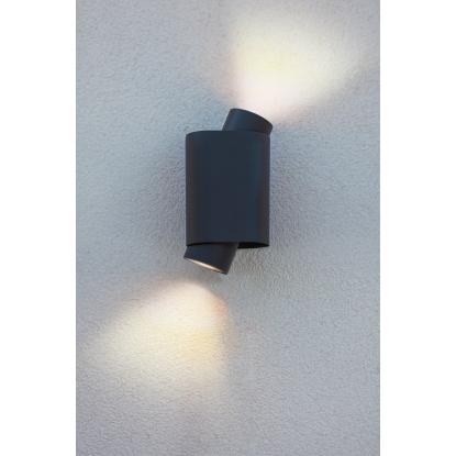LUTEC CYPRES udendørs væglampe, up/down, H20,2 cm, GU10, IP44, mørk grå