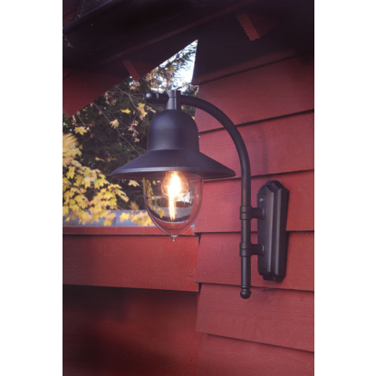 Norlys Como væglampe, E27, IP54, sort