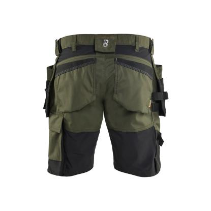 Blåkläder 1752 håndværker shorts med stretch, skovgrøn/sort
