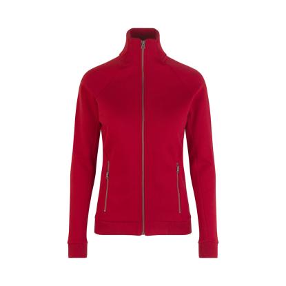 ID 0629 sweat cardigan med lynlås, dame, rød