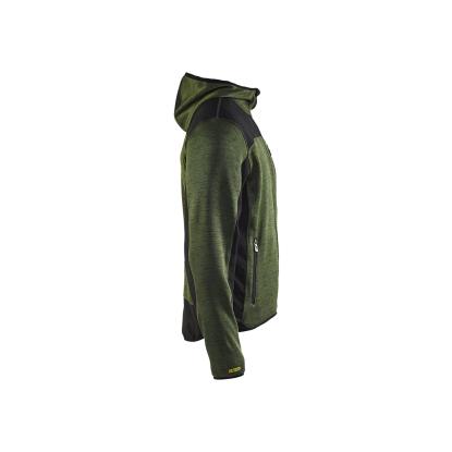 Blåkläder 4930 strikket jakke med softshell, armygrøn/sort
