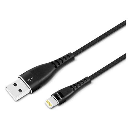 Philips USB kabel USB-A til lightning, sort, 2 meter